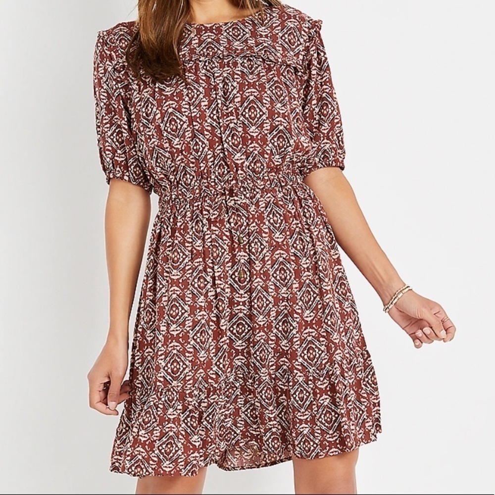 Maurices Mixed Print Ruffle Mini Dress